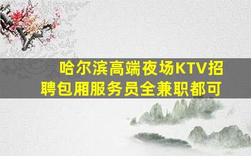 哈尔滨高端夜场KTV招聘包厢服务员全兼职都可